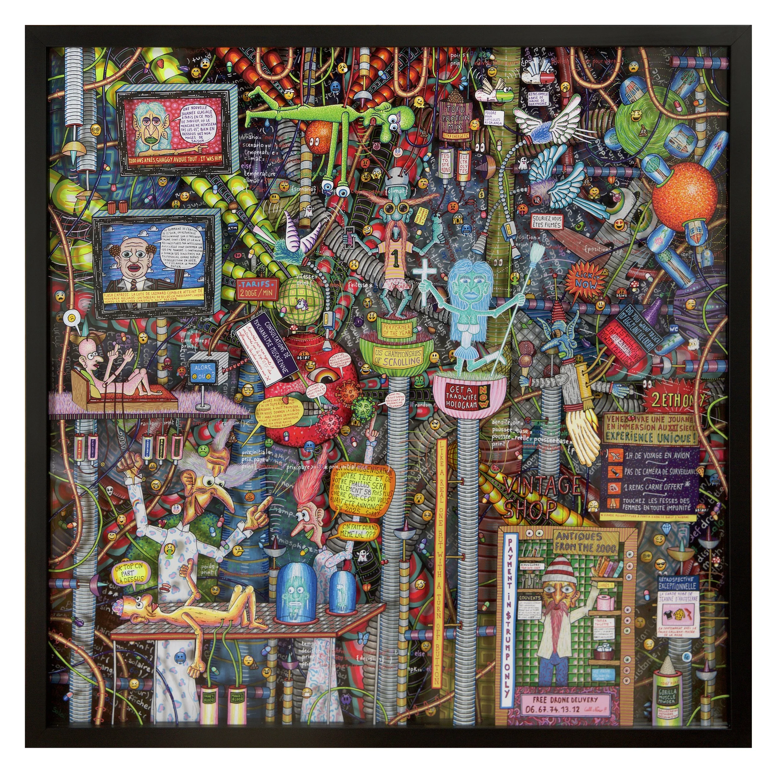 Future, 2025
Acrylic, Poscas and ink on four plexiglas layers
70x70cm