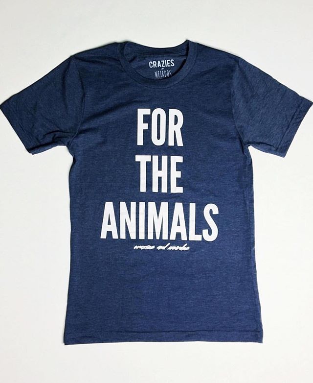 Handmade in New York from recycled plastic bottles and organic cotton, our vegan #ForTheAnimals &quot;Loyal&quot; blue shirt is now back in stock in both women and men's cut.  These are limited edition only.  Shop now by clicking on the link in our b