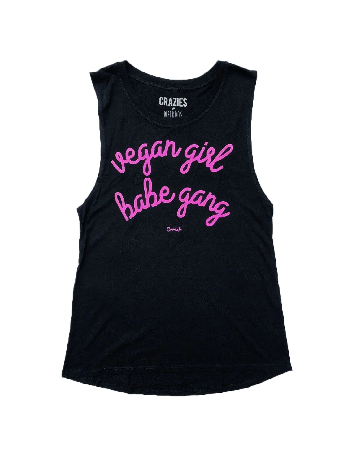 Vegan Girl Babe Gang Black Pink Organic Women's Tank