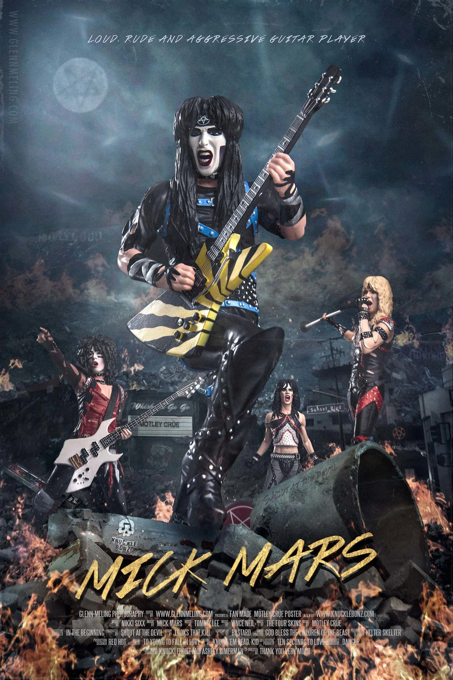 KNUCKLEBONZ MICK MARS (MÖTLEY CRÜE) ROCK ICONZ STATUE