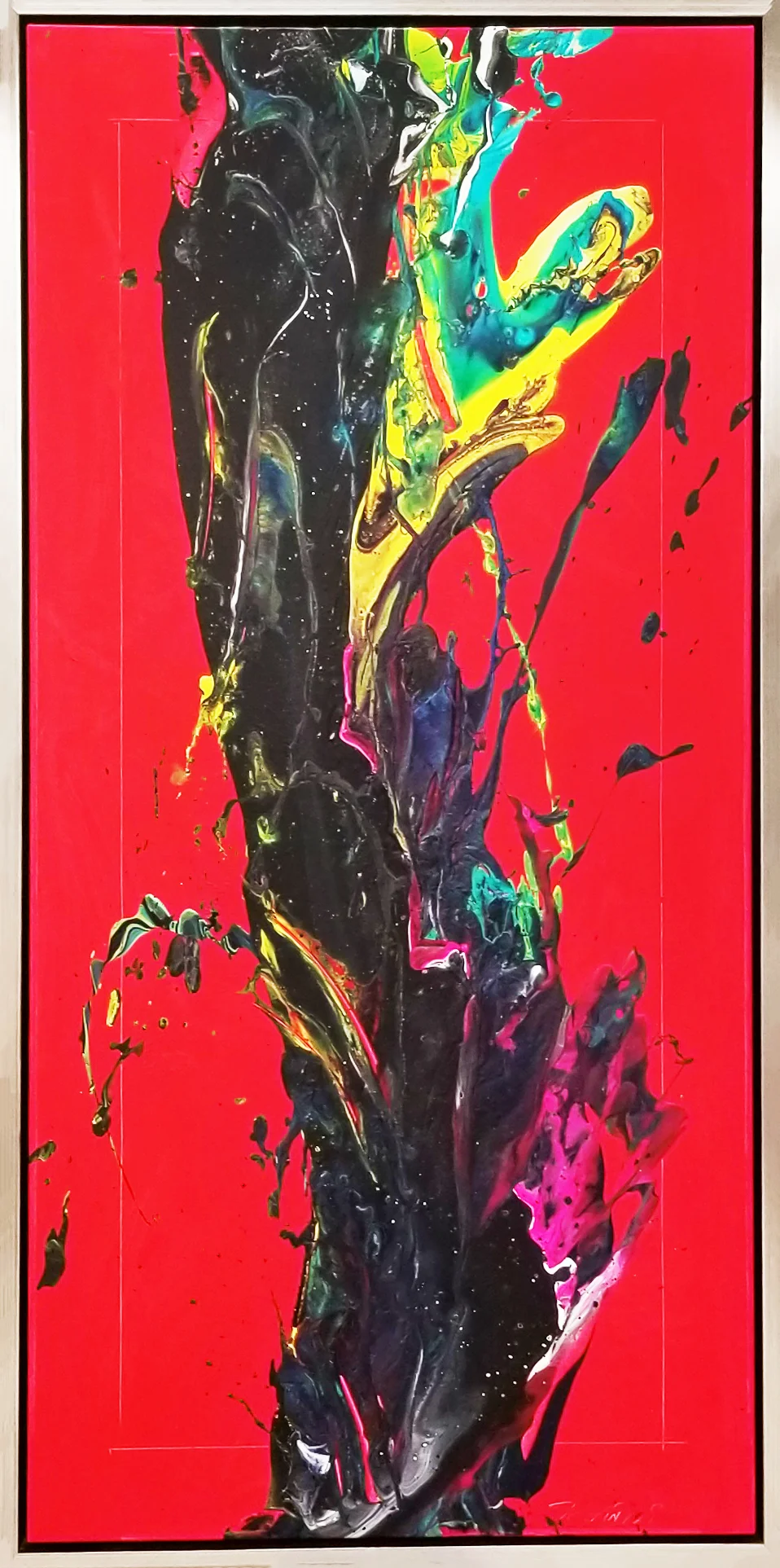 Luxury contemporary abstract original artwork by Canadian local international artist Peter Triantos. Available at art galleries in Downtown Toronto and Yorkville in Canada. Colourful masterpiece paintings perfect for high-end interior design projects