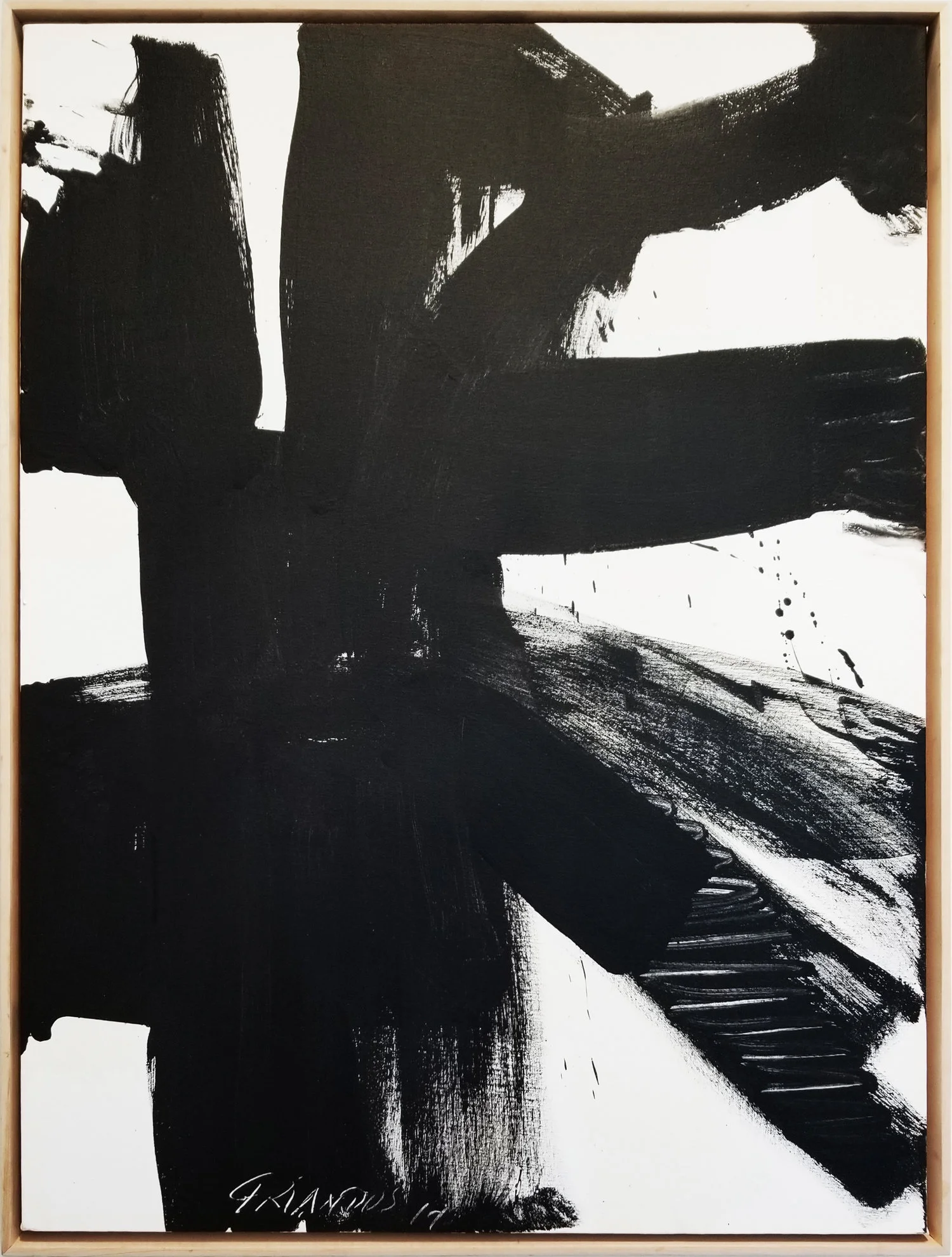 Black and White #3, 2017, acrylic on canvas, 40" x 30" (101.6 x76 cm)