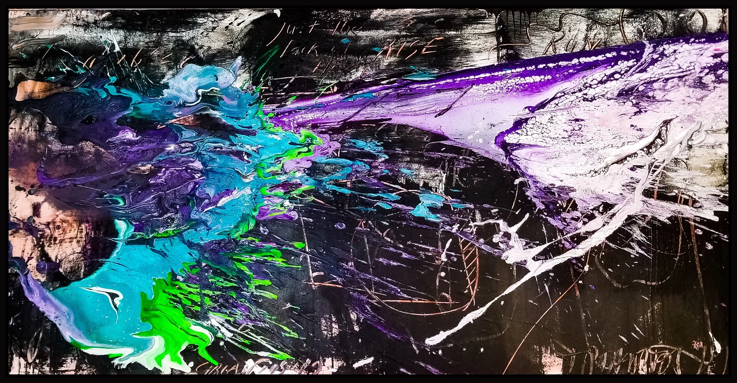 Splash of Color 2 #144, 2019, acrylic on canvas, 36” x 72” (91.4 x 183 cm)