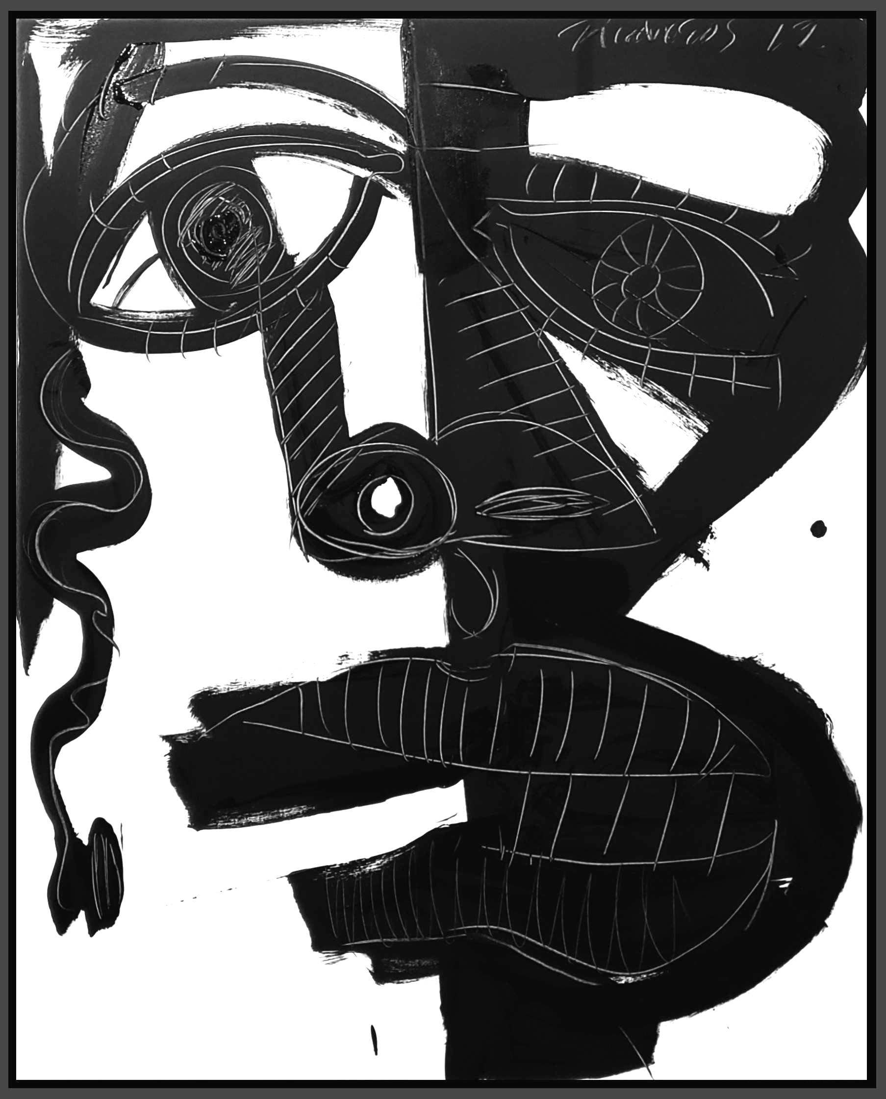 Black and White #75, 2019, acrylic on canvas, 60” x 48” (152.4 x 122cm)