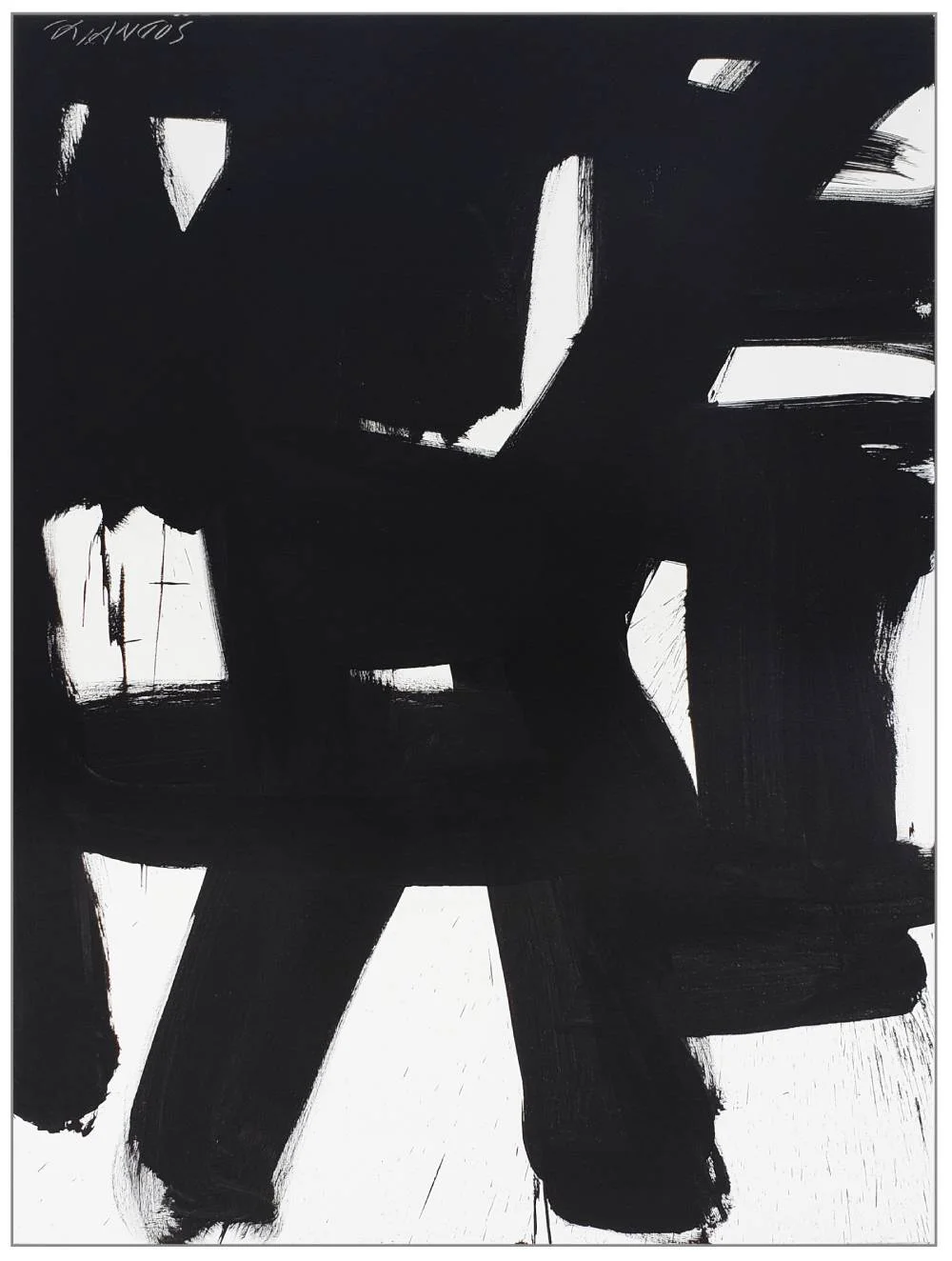 Black and White #83, 2019, acrylic on canvas, 48" x 36" (122 x 91.4 cm)