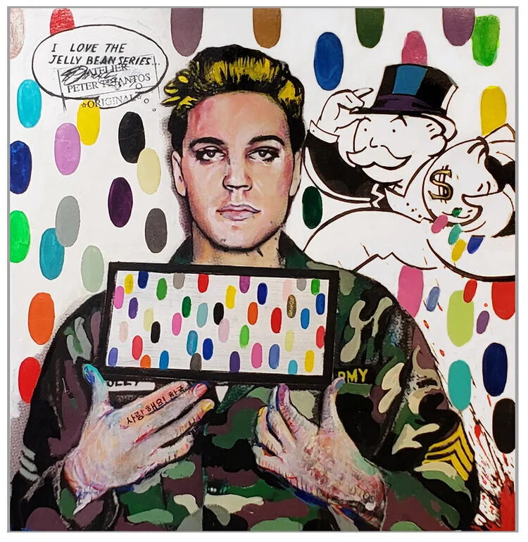 Monopoly Jelly Bean, 2019, acrylic on canvas, 36” x 36” (91.4 x 91.4cm)