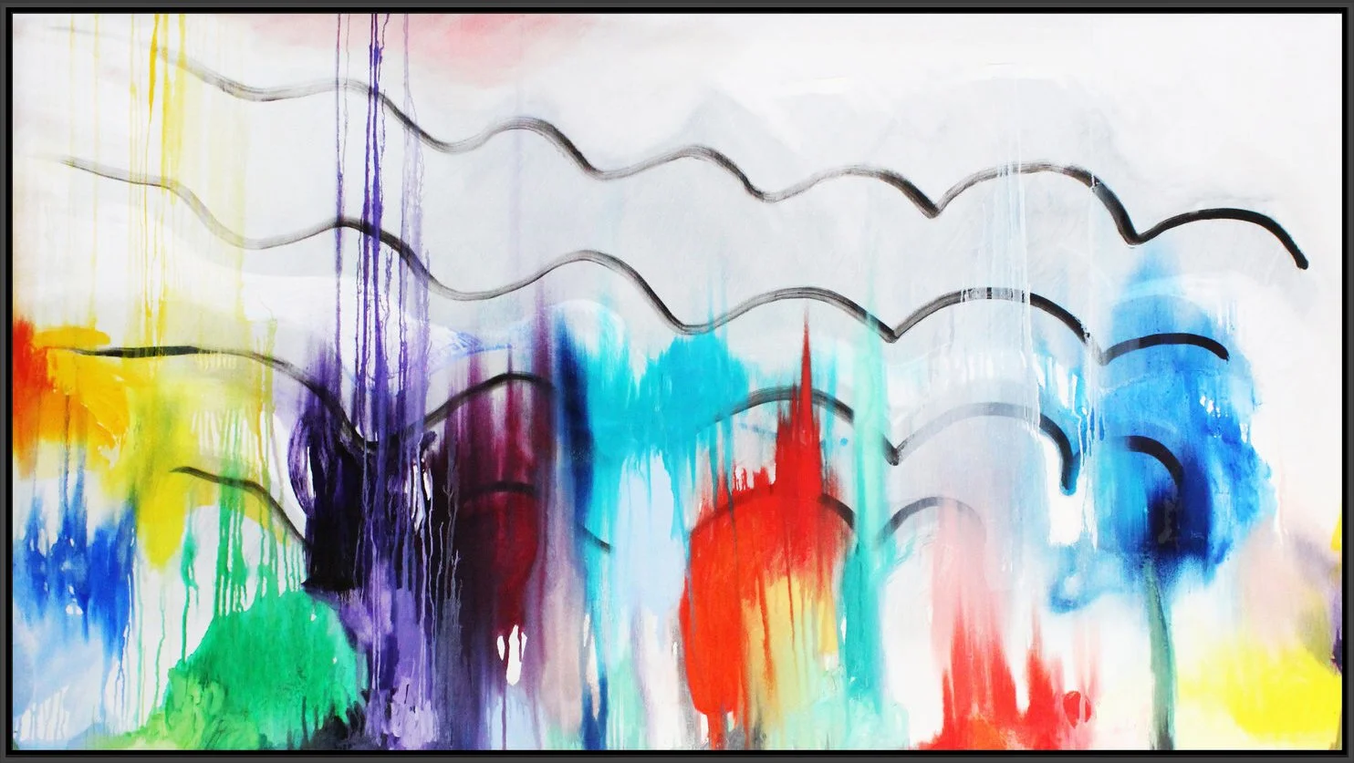 Futuristic City in Autumn, 2017, oil on canvas, 48” x 84” (122 x 213 cm)