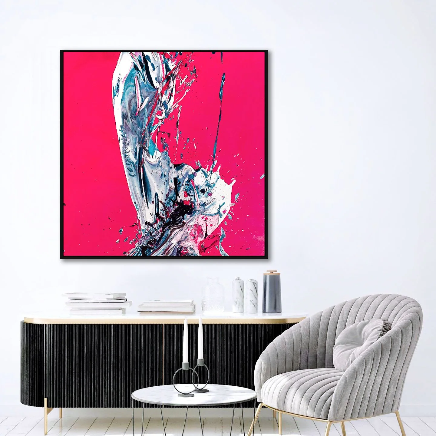 Luxury contemporary abstract original artwork by Canadian local international artist Peter Triantos. Available at art galleries in Downtown Toronto and Yorkville in Canada. Colourful masterpiece paintings perfect for high-end interior design projects