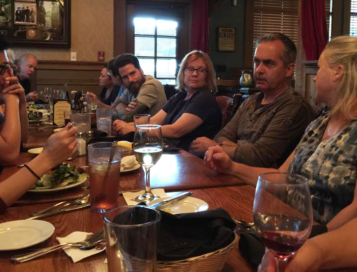 Some of the first workshop students out for a drink and dinner.