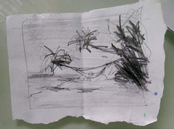 its fun to see what he changes- note the dude in the hammock. Now we have a little story!