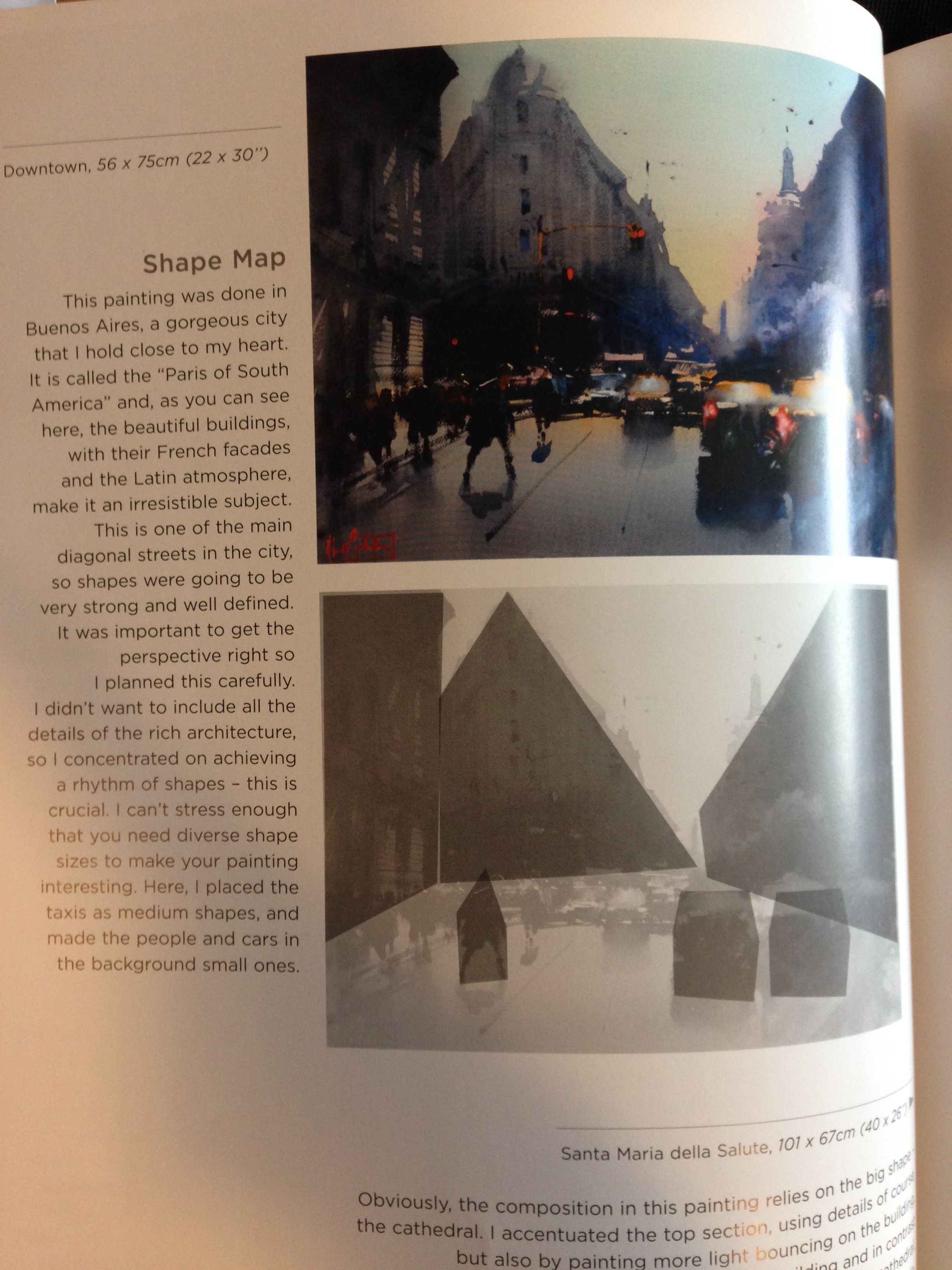 Here you can also see one of the blurbs, where he talks about the specifics of a painting...
