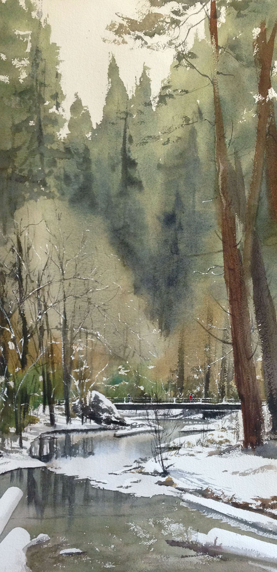 "to yosemite falls", 15" x 30"
