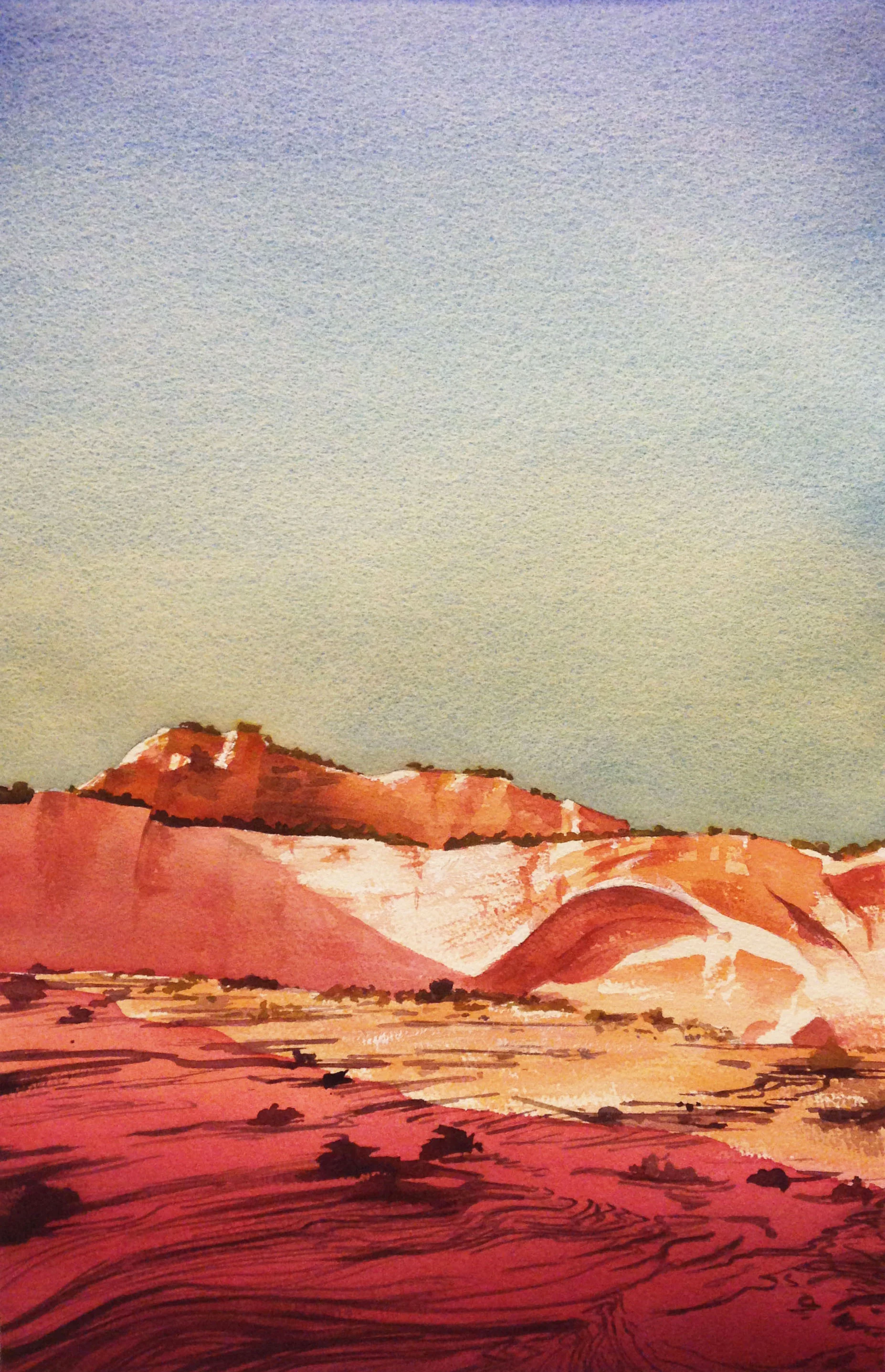 15" x 22". My 3rd attempt. Playing with color and value, but mostly with composition. The level of detail is the same, as the bottom is similar to the previous attempt