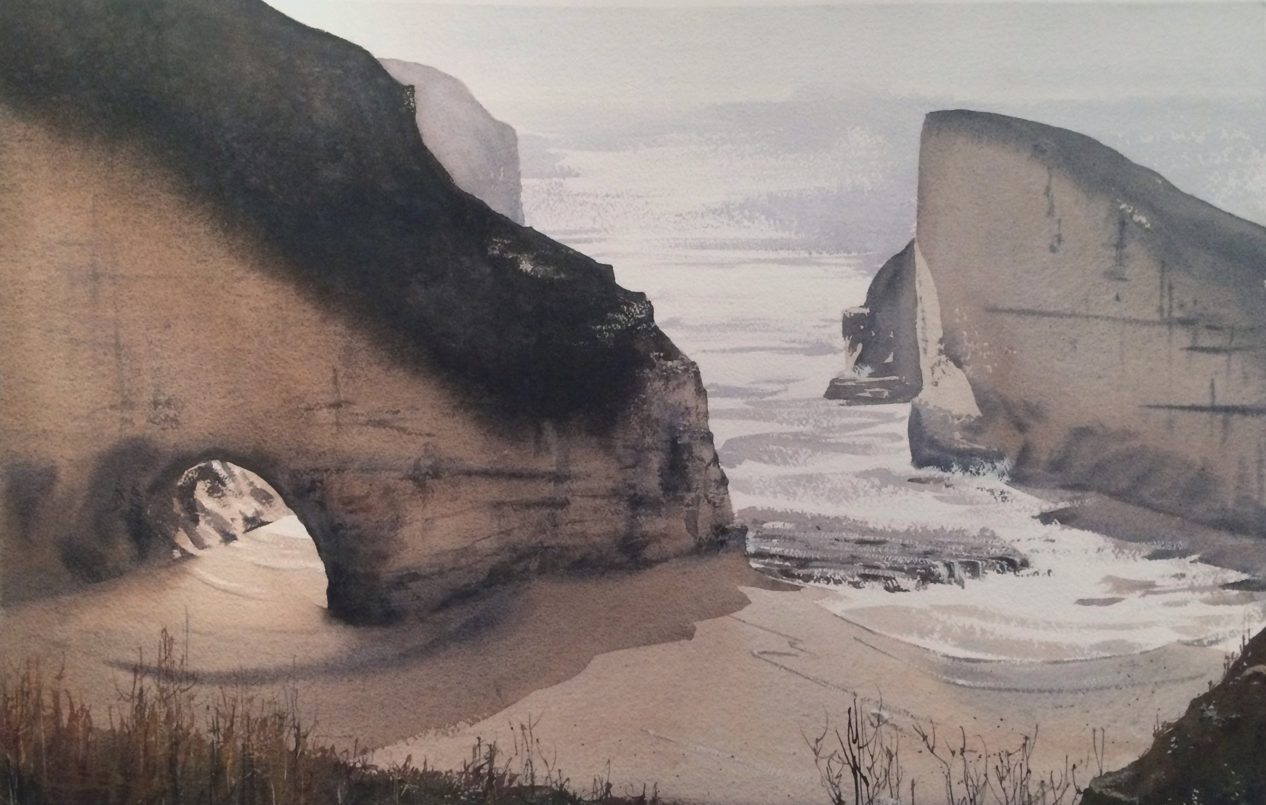 Shark Tooth Cove, North of Santa Cruz, 20" x 30".