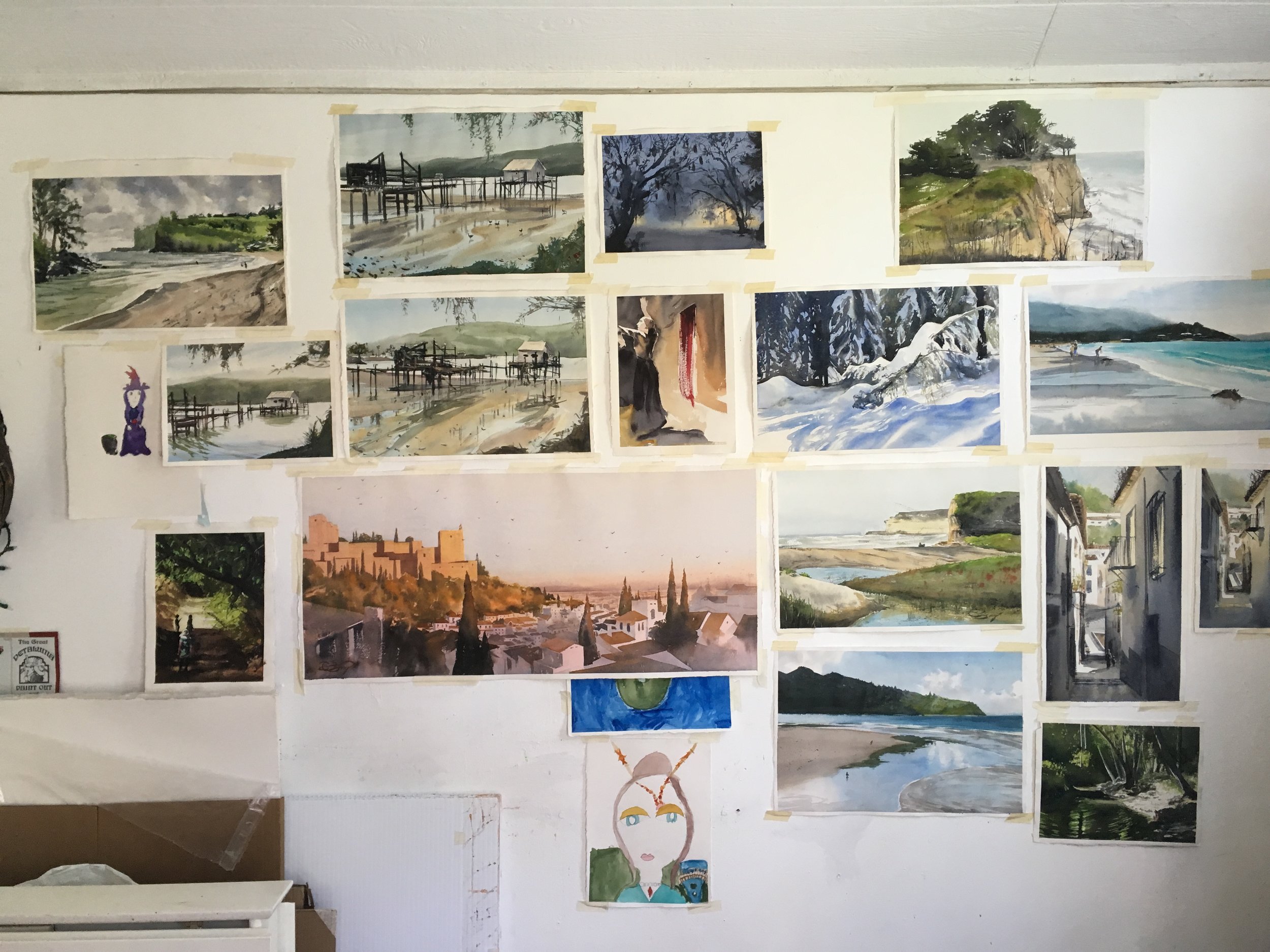 It's really the family's art room. Tasha puts up her stuff too! :) kat has her knitting and candlework supplies in here too.