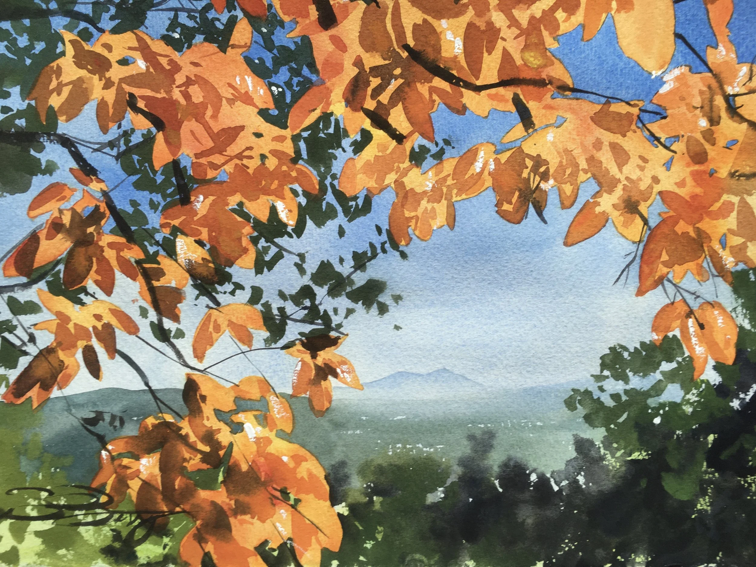 Through the Persimmon Leaves