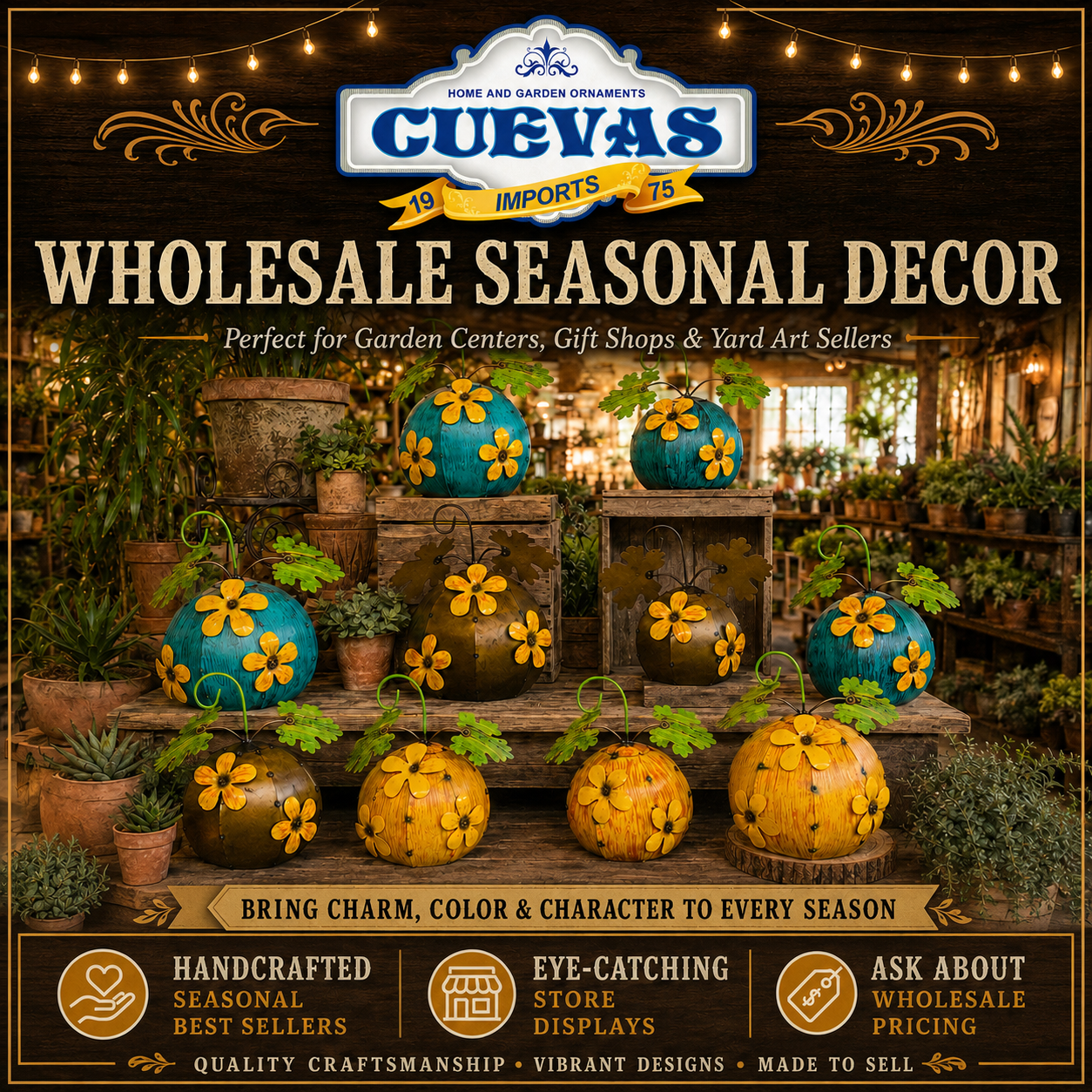 Cuevas Wholesale Imports | Metal Yard Art & Talavera