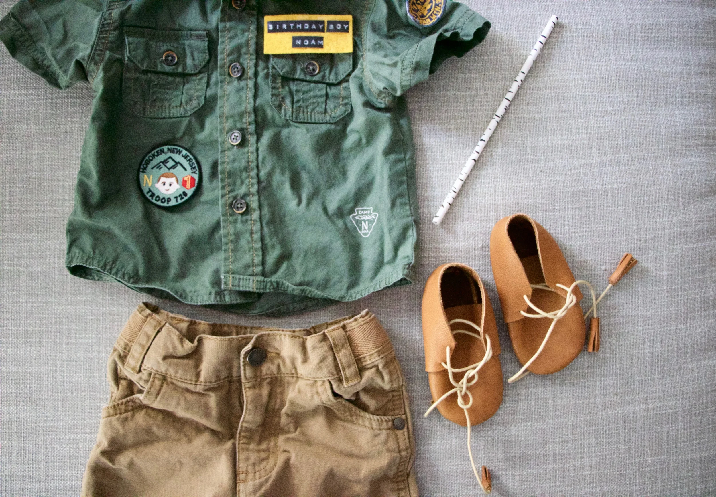 Shirt: Target, Shorts: Target Shoes: Little Pine Outfitters , Birch Straw: Nothing But Parties