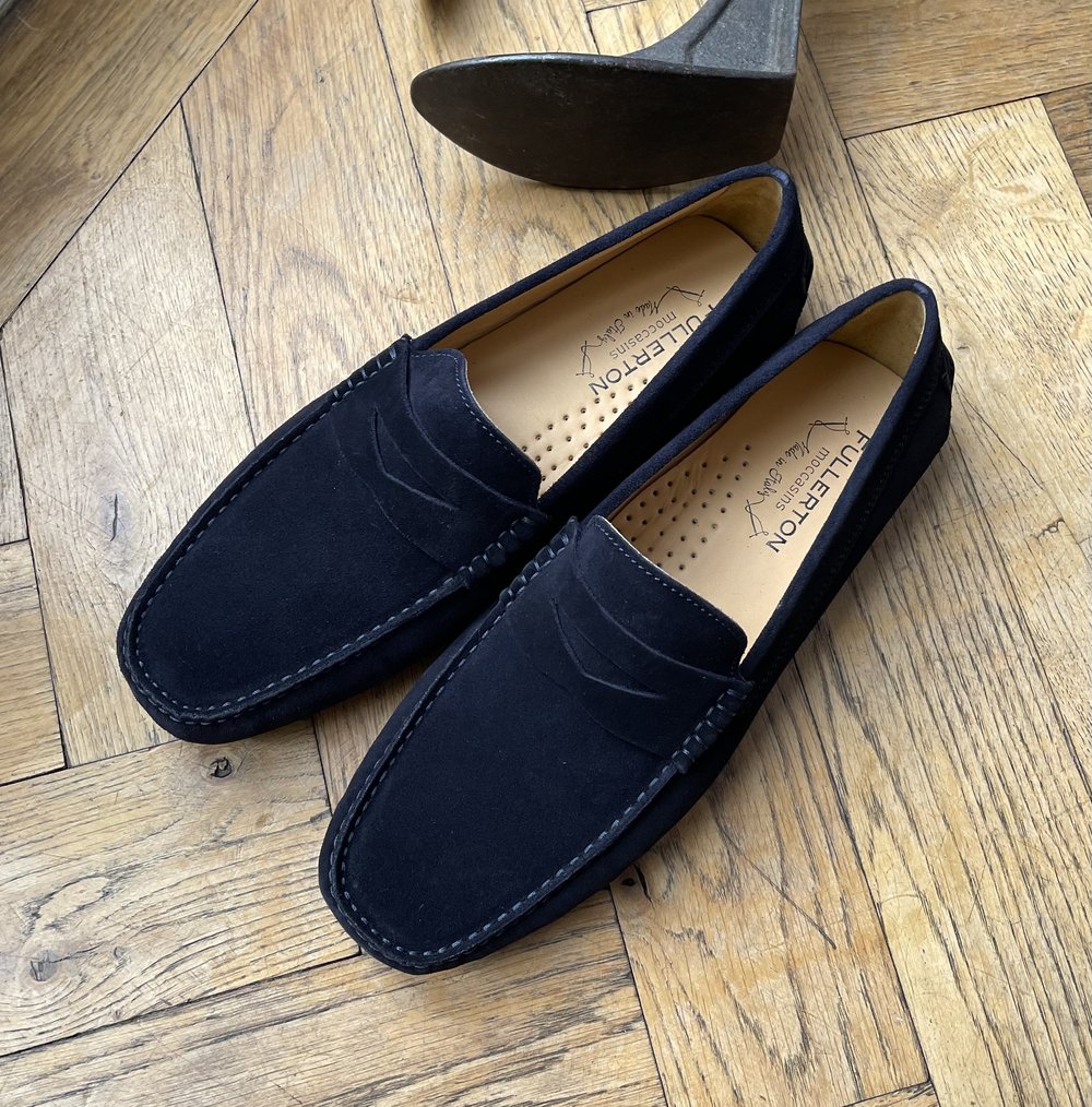 fuzzy Monument evne Ollie - French Navy Suede Men's Loafers — Hand made Italian Loafers -  Fullerton Shoes