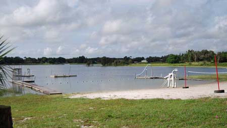 The waterfront is used for swimming, kayaks, paddleboats and canoes. Campers can also enjoy the famous "Blob" water sport on the lakefront.