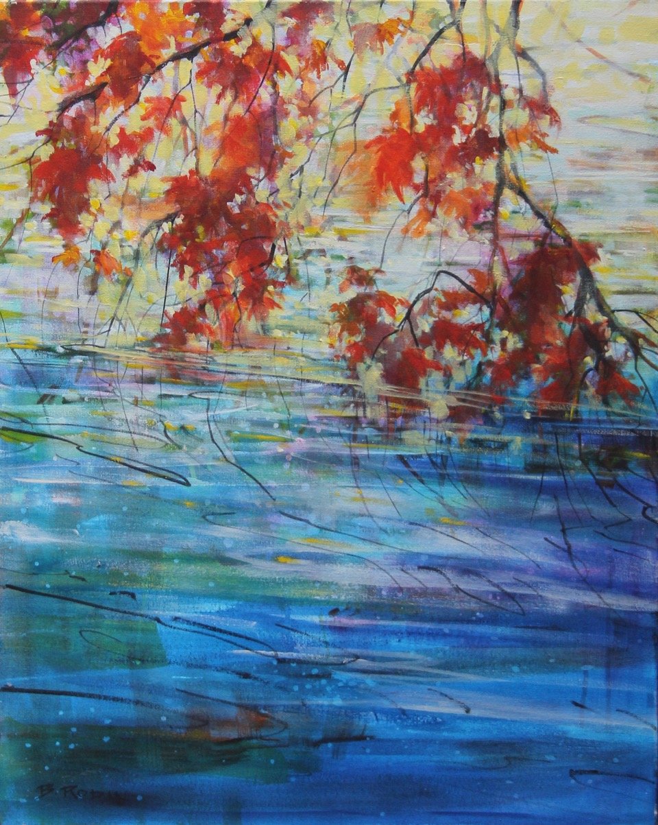 Autumn Lace, 30 x 48, acrylic on canvas, regular stretcher
