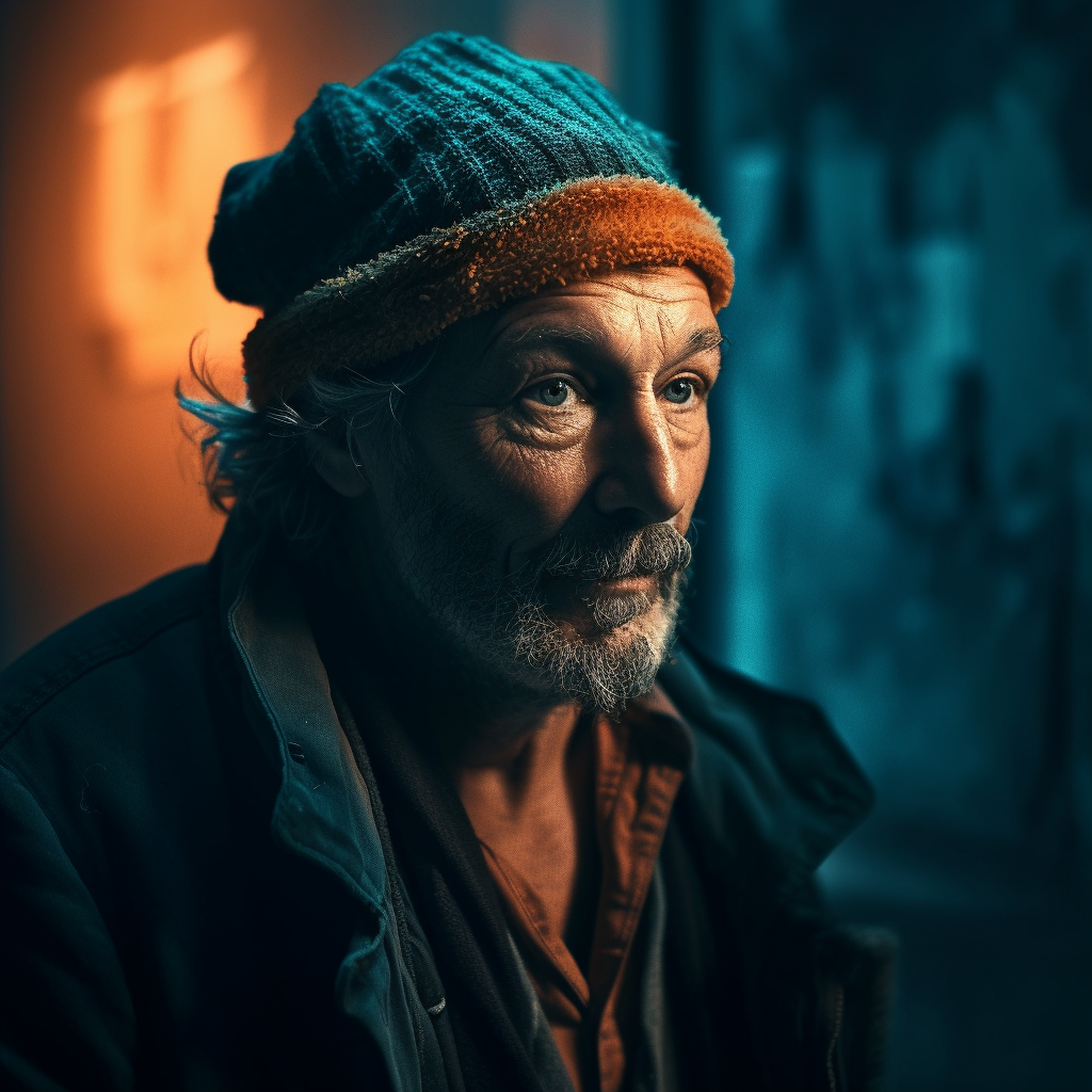 slmshadee_dramatic_homeless_man_in_ornage_and_teal_cinematic_li_12b3ef92-fc21-428f-b6c0-c457a159e50f.png