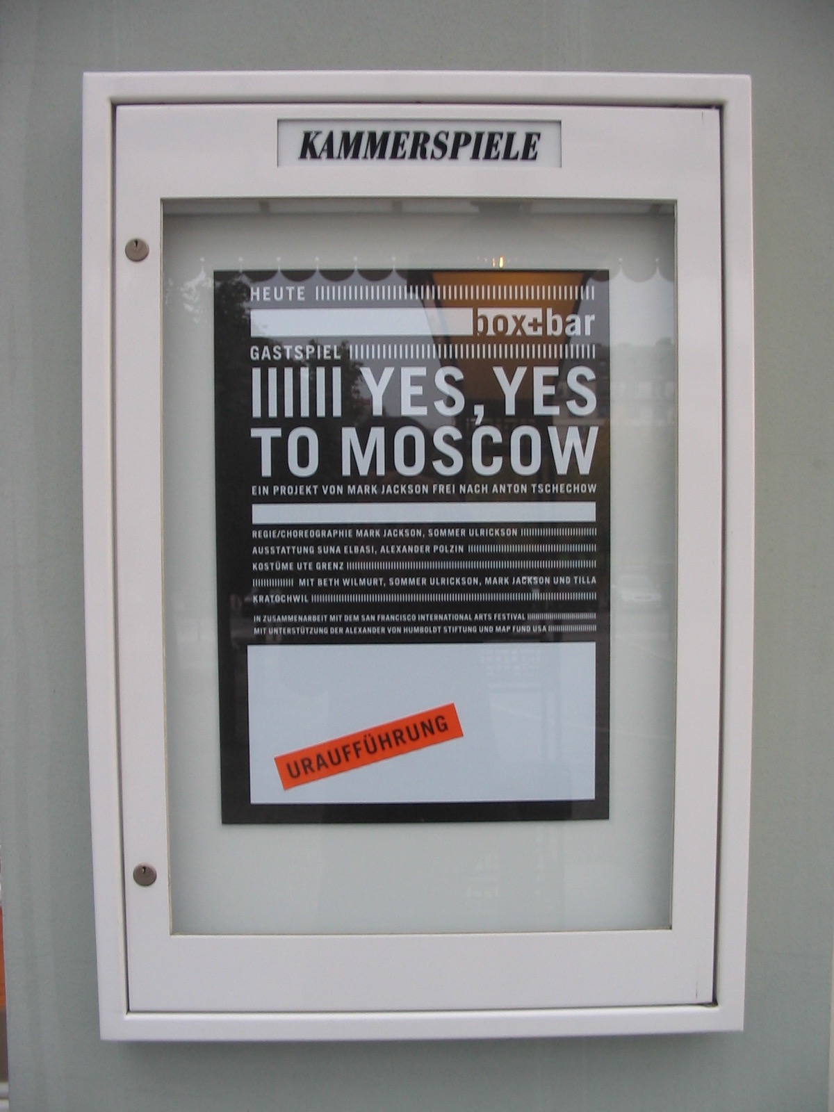   Poster for  Yes Yes to Moscow  at Deutsches Theater Berlin, October 2007.  