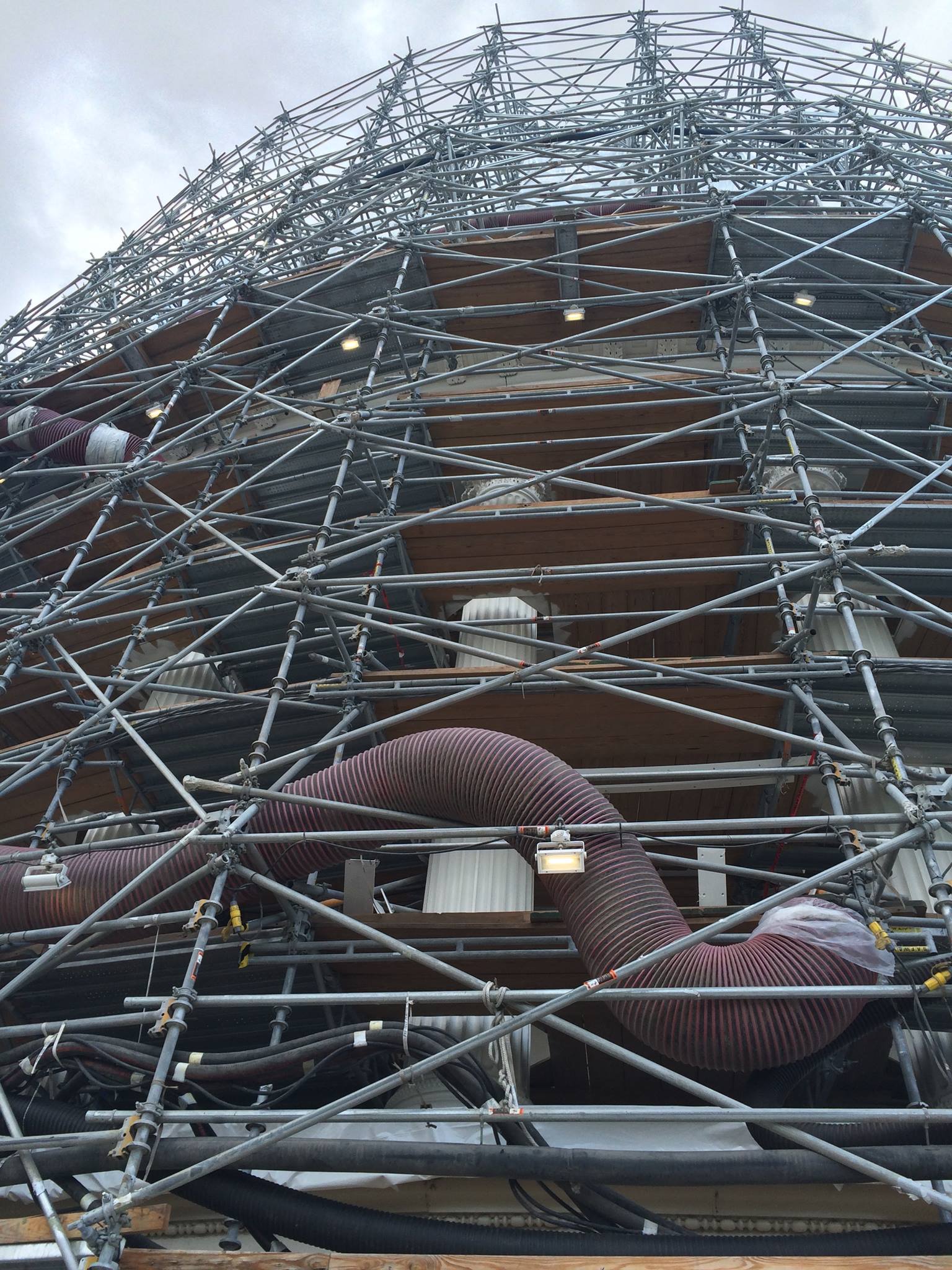 Scaffold during US Capitol Building restoration