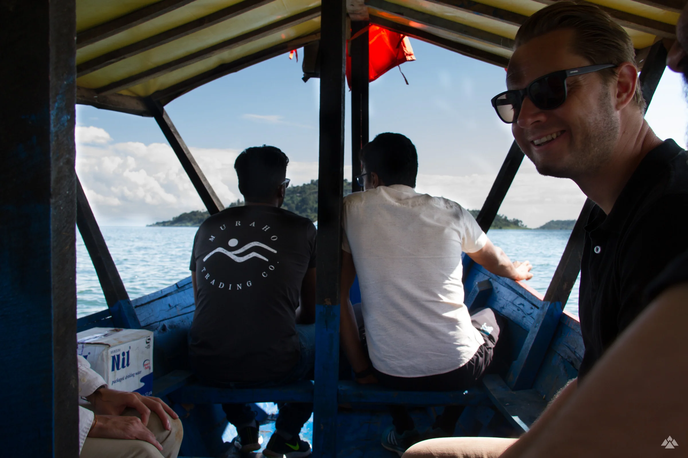 The boat journey across Lake Kivu to Gisheke washing station.