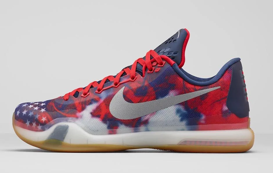 kobe bryant shoes red white and blue