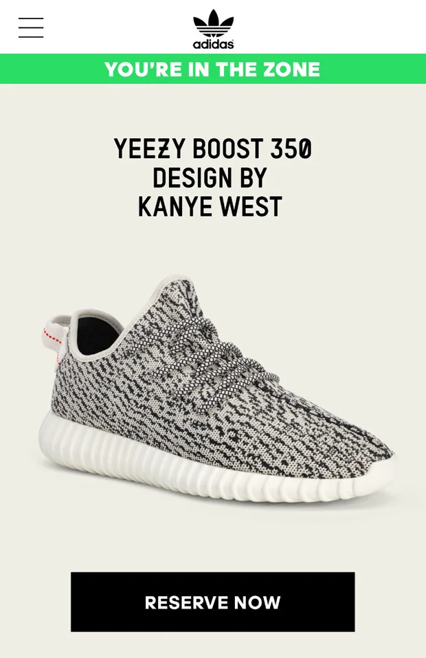 adidas yeezy reservation