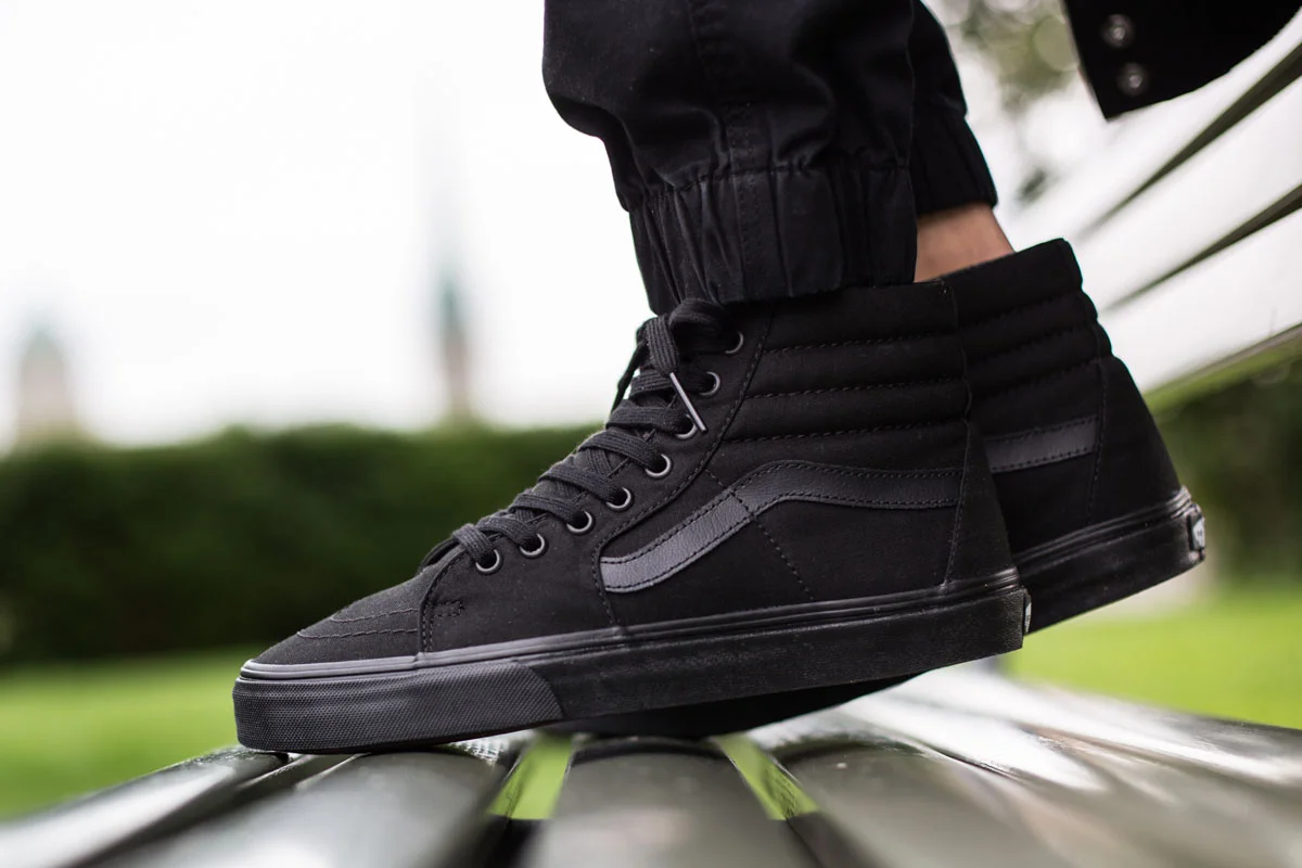 vans sk8 hi black suede
