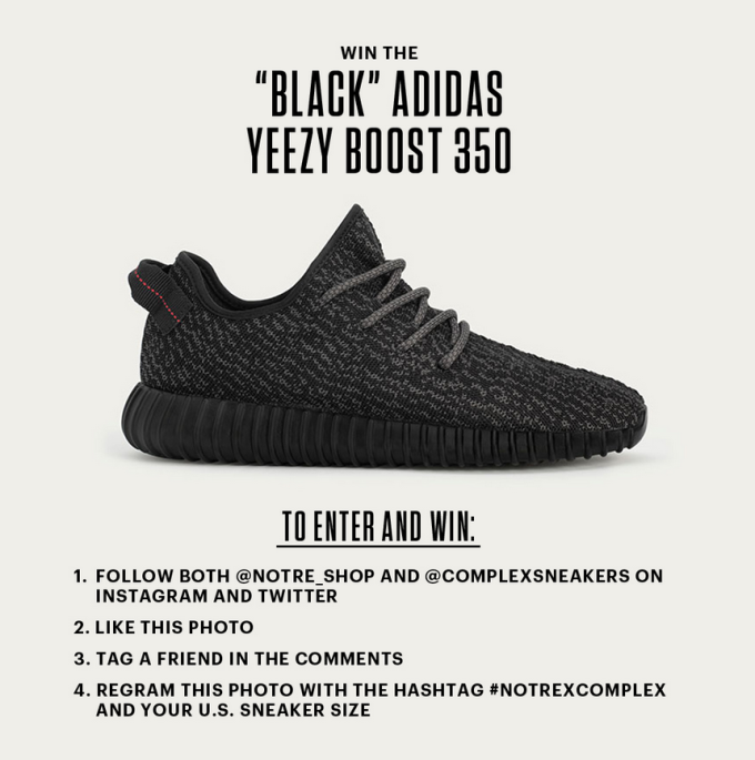 Black" adidas Yeezy Boost 350 GIVEAWAY Notre Shop — The Sole