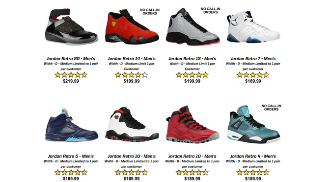 list of jordan shoes