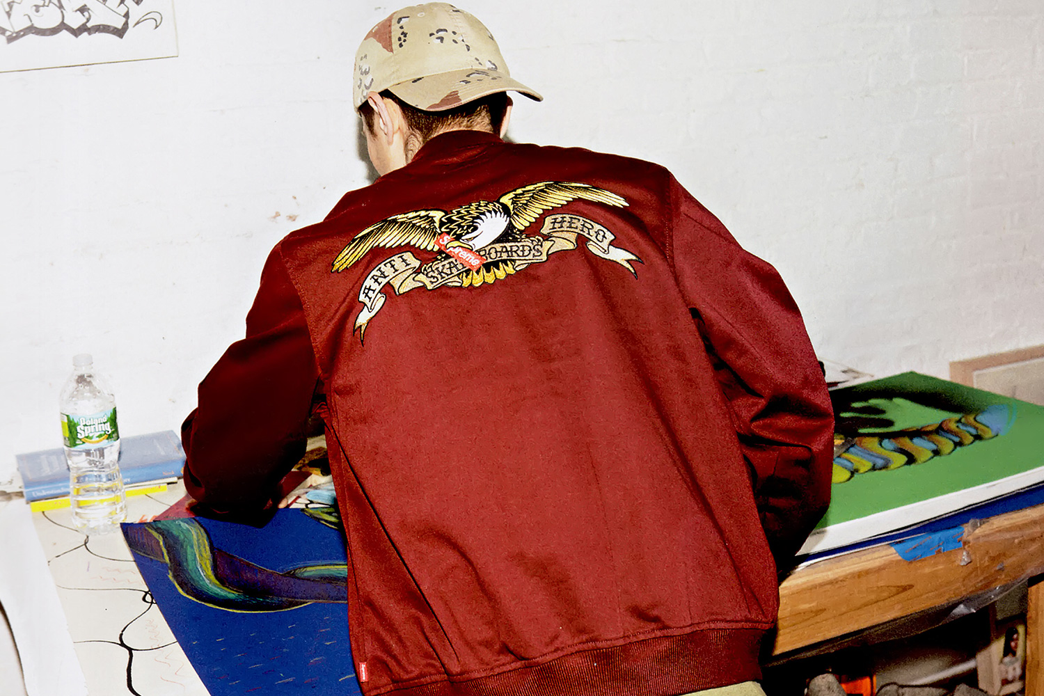 芸能人愛用 Supreme Antihero Bomber Jacket Burgundy - ジャケット