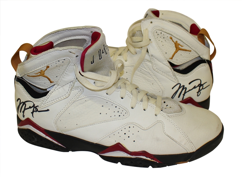 1992-93 Michael Jordan Game Used Nike Air Jordan 7 Sneakers —