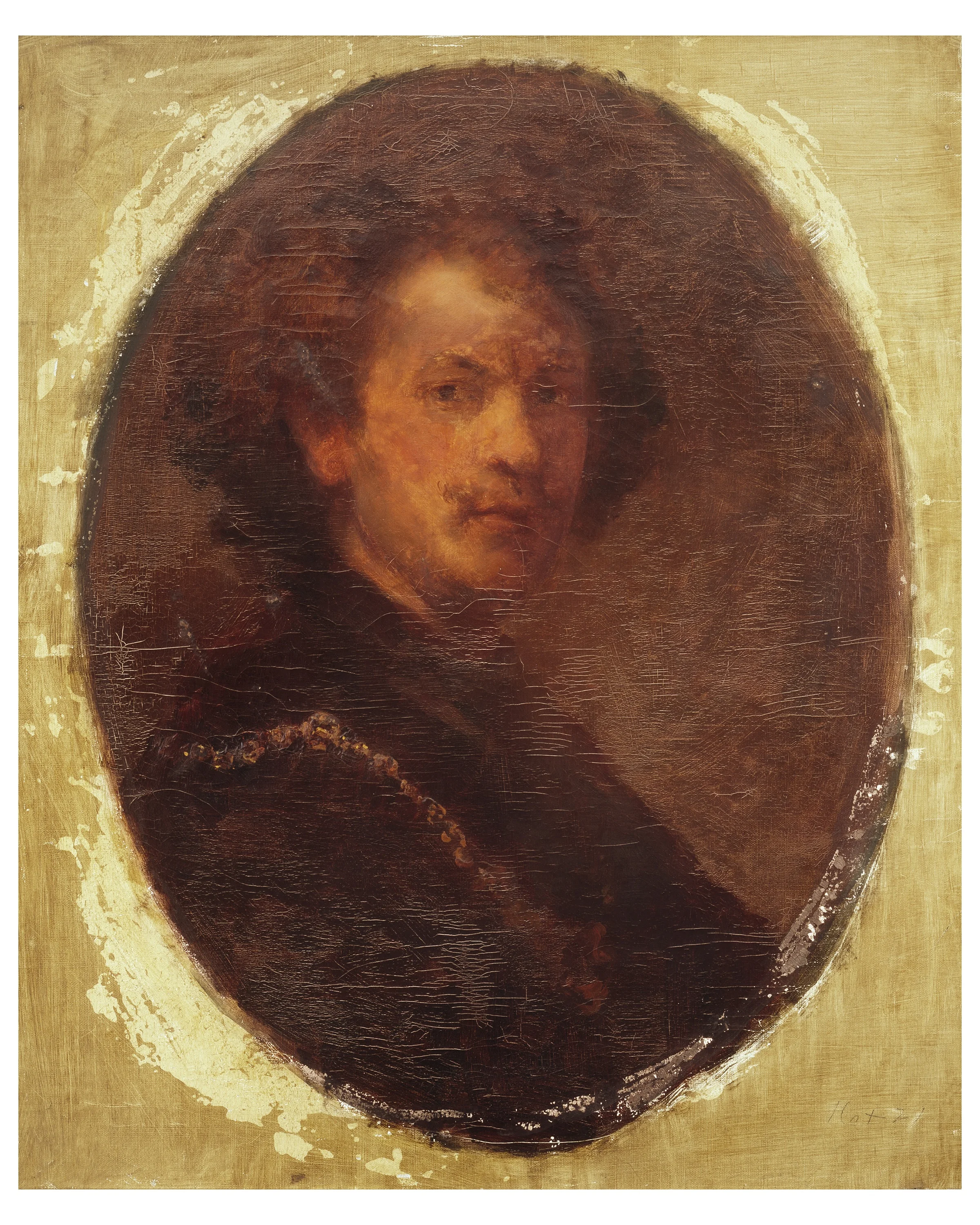 1. After Rembrandt’s Self-Portrait Wearing a Toque and a Gold Chain, 1633 