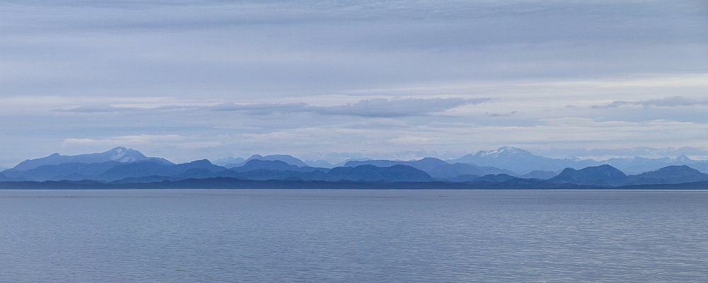 Early morning at the Queen Charlotte Strait looking from Vancouver Island to the central BC coast.