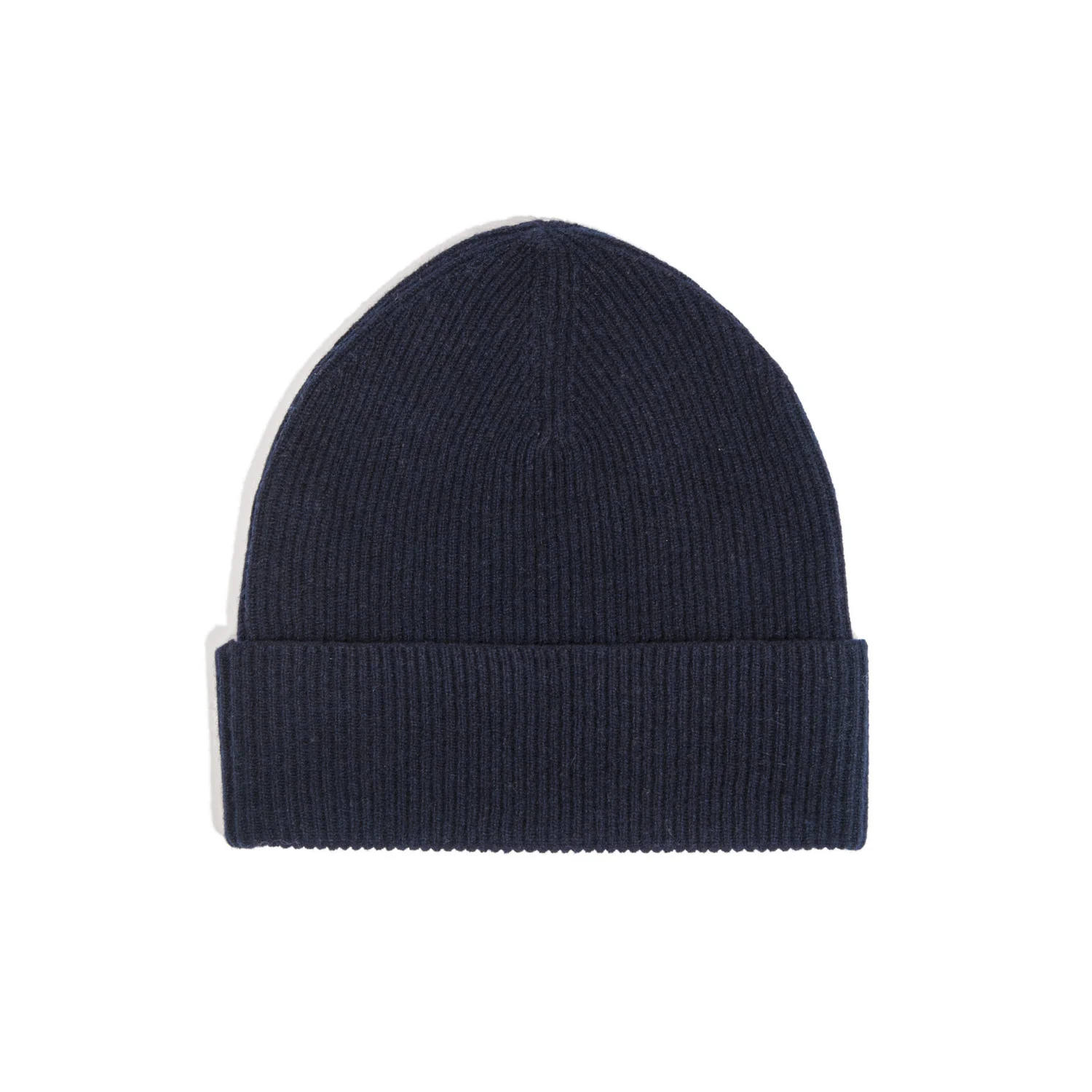 The Exeter Cashmere Beanie Hat in Navy Blue