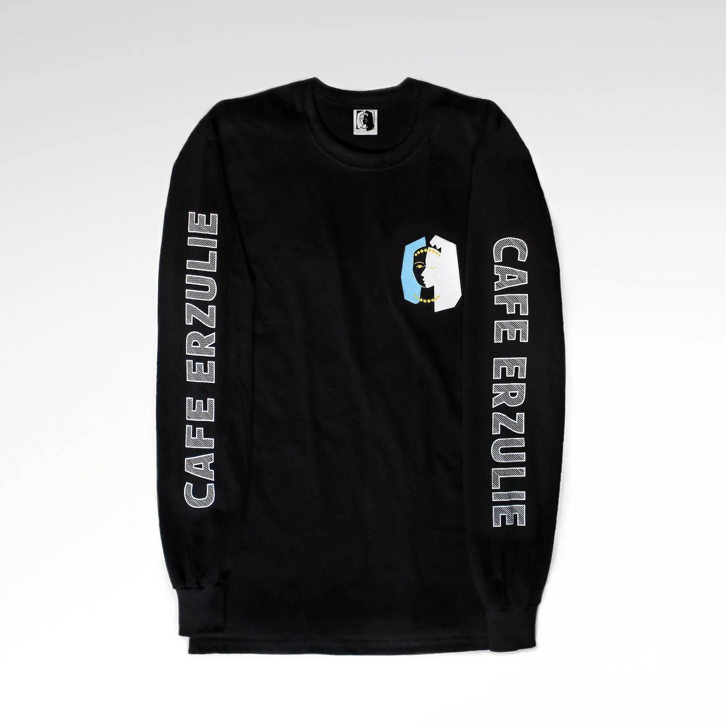 Inspired by Botswana&rsquo;s Flag, this Erzulie long sleeve is perfect for the fall/winter months. 

Soft/Heavy Dutty Cotton with Cafe Erzulie screen printed on both sleeves and multi-color logo screen printed on the front breast. 

Limited Run. You 