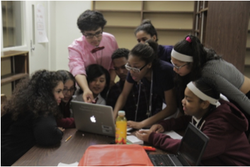 Students from MECA brainstorming for 2016 ReACT competition featuring Reebok.