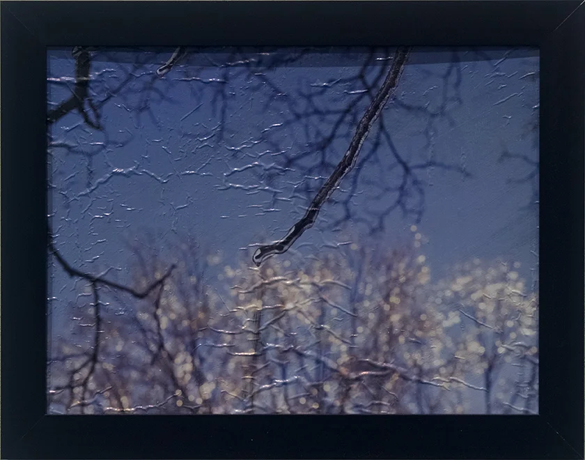   Storm 2009, 4   size? Archival pigment on silver mylar, hand applied precoat with white wash and acrylic. 