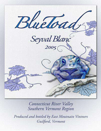 BlueToad Wine Label Illustration and design