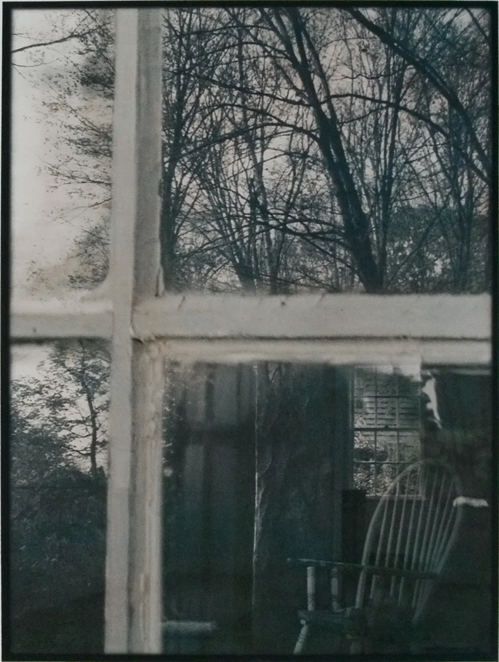 “Porch Window II" , Protected series 12" X 15" digital collage, pigment print with several layers of hand applied, wax overcoat