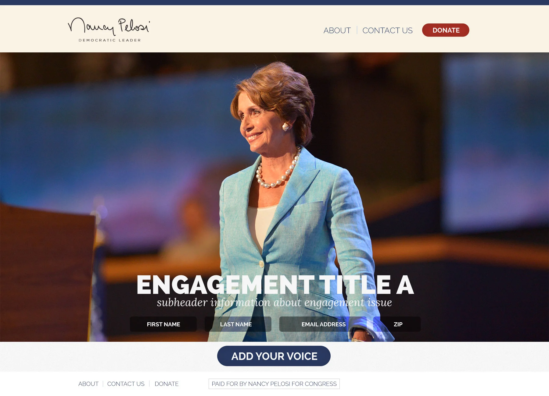 Nancy Pelosi for Congress 2014 campaign website