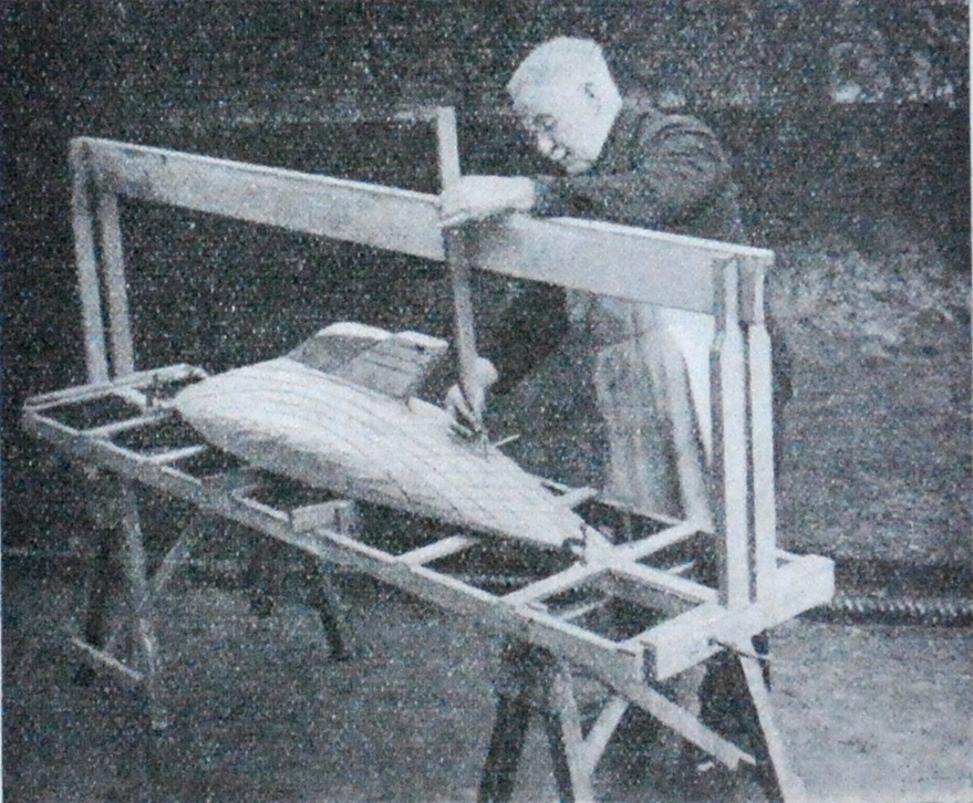 Checking alignment of the fin and skeg.