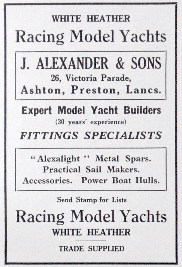  Alexander advert in the 1936 Marine Models.