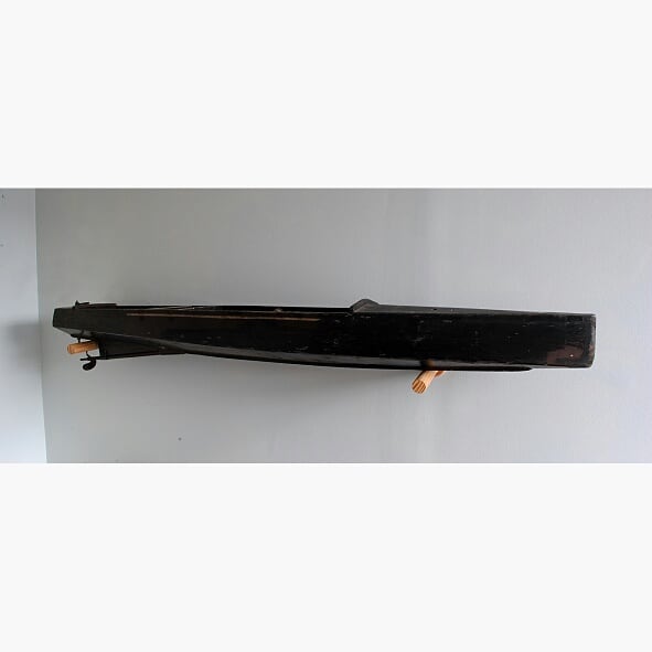 1 meter straight runner I have hanging on my office wall. Very simple but stunning lines.
She is powered by a “Double Special” Taycol electric motor, the Rolls Royce of electric motors back in the day with a whopping 1/16 Hp at 6,000RPM. Ok so its no competition with today’s motors but I don’t care I think it looks awesome. Also check out the pitch on that prop.
Grove Pond Yachts makers and restorers of fine free sailing yachts.
grovepondyachts.com Shop: “The Pond Corbridge” 01434 632713