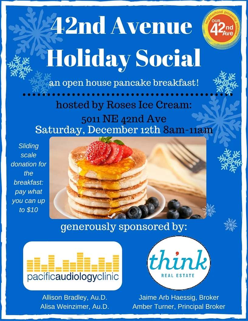 42nd Avenue Holiday Social & Pancake Breakfast