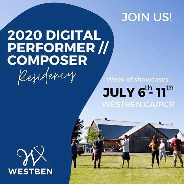 You&rsquo;re invited to the 2020 DIGITAL Performer Composer Residency week of showcases July 6-11th! Share this post and let us know you will be tuning in. ⁣
⁣
Creative Director Ben Finley, and facilitators Davie Sumner, &amp; Sarah Belle Reid saw the potential for an expanded digital program in the limitations presented to the residency by the COVID-19 pandemic. This groundbreaking WEEK of showcases will take place between July 6-11th in a NEW digital venue that will be available on www.westben.ca/pcr ⁣
⁣
Click the link in our bio to read more! ⁣
⁣
#westbenpcr⁣ #internationalmusic #discoverwestben #performercomposer